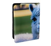 GaxfjRu Reisepasshülle aus Leder mit niedlichem Lama-Druck, wasserdicht, Reisebrieftasche, Reisepasshülle für Damen und Herren, Schwarz , Einheitsgröße