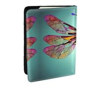 GaxfjRu Reisepasshülle aus Leder mit niedlichem Libellenmuster, wasserdicht, Reisebrieftasche, Reisepasshülle für Damen und Herren, Schwarz , Einheitsgröße