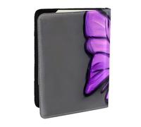 GaxfjRu Reisepasshülle aus Leder, mit Schmetterlings-Aufdruck, wasserdicht, Reisebrieftasche, Reisepasshülle für Damen und Herren, Violett, Schwarz , Einheitsgröße