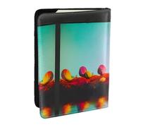 GaxfjRu Reisepasshülle aus Leder, mit schönem buntem Kunstdruck, wasserdicht, Reisebrieftasche, Reisepasshülle für Damen und Herren, Schwarz , Einheitsgröße