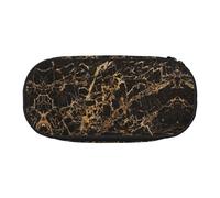GaxfjRu Studen Federmäppchen, goldenes Marmor-Motiv, große Kapazität, für Zuhause, Universität, Büro, Organizer für Erwachsene, Schwarz , Taglia Unica, niedlich
