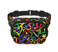 Gay Pride Große Bauchtasche für Damen, Regenbogen-Druck, niedliche Umhängetasche, modische Bauchtasche, Schwarz, Einheitsgröße