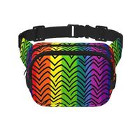 Gay Pride Regenbogen-Gürteltasche für Damen, wasserdicht, verstellbar, modisch, lässig, Crossbody-Tasche, Bauchtasche für Laufen, Workout, Wandern, Reisen, Schwarz, Einheitsgröße, Schwarz ,