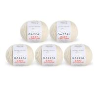 Gazzal Baby Cotton 3437, 5 Knäuel, 50 g, 165 m, weiches, feines Babygarn, 60 % Baumwolle, Beige