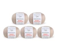 Gazzal Baby Cotton 3446 Knäuel, 50 g, 165 m, weiches, feines Baby-Garn, 60 % Baumwolle, Beige