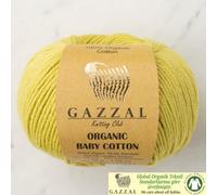 Gazzal Bio-Baumwollgarn, insgesamt 100 % Bio-Baumwolle, je 50 g, 125 m, 3 helle DK, Global Organic Textile Standard zertifiziert (Apfelgrün - 426, 3er-Pack)