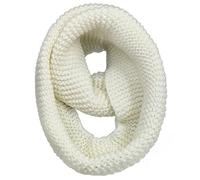 GB-W-S-J1 Damen/Herren, dicker Winter-Strick, Unendlichkeits-Schal, grob, warm, gestrickt, für kaltes Wetter, weiß, One size