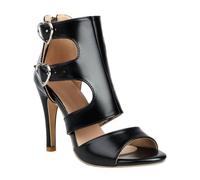 GBBRZKTB High Heels Damen Offene Zehen Stiletto Sandalen Hohle Schnalle Pumps Party Abendkleid Schuhe 9,5cm,Black-45
