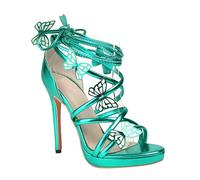 GBBRZKTB High Heels Damen Plateau Sandalen Offene Spitze Schmetterling Kreuzriemen Pumps Elegante Party Schuhe 12cm,Green-37