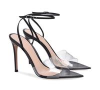 GBBRZKTB High Heels Damen Sandalen Transparenten Kreuzriemen Offener Spitze Stiletto Schnalle Pumps Schuhe Hochzeit Party Kleid 11cm,Black-40