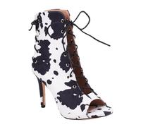 GBBRZKTB High Heels Damen Schnürstiefeletten Sandalen Offene Zehen Stiletto Pumps Party Cocktail Abendschuhe 9,5cm,Black-45