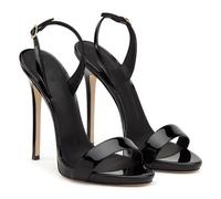 GBBRZKTB High Heels Damen Stiletto Offene Zehen Sandalen Slingback Verstellbarer Fesselriemchen Pumps Party Hochzeitsschuhe 12cm,Black-45