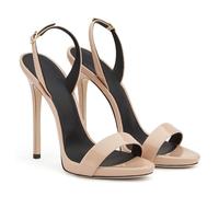 GBBRZKTB High Heels Damen Stiletto Offene Zehen Sandalen Slingback Verstellbarer Fesselriemchen Pumps Party Hochzeitsschuhe 12cm,Nude-40