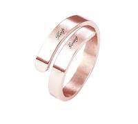 GBTROEY Personalisierte Name Ring für Frauen - benutzerdefinierte Spirale Twist eingraviert Name/Datum Ring, einstellbare offene Wrap Promise Schmuck Geschenk für Hochzeit Engagement