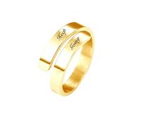 GBTROEY Personalisierte Name Ring für Frauen - benutzerdefinierte Spirale Twist eingraviert Name/Datum Ring, einstellbare offene Wrap Promise Schmuck Geschenk für Hochzeit Engagement