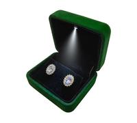 GBYAN Samt-Ohrring-Box mit LED-Licht, Geschenk-Box, Schmuck-Vitrine für Antrag, Verlobung, Hochzeit und Geburtstag
