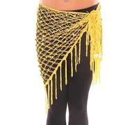 GBZIJIE Bauchtanz Hüfttuch Pailetten Niedlich Grün/Gold Silber Bauch Tanz Zubehör Glänzend Häkeln Gürtel Pailletten Hüfte Schal Quaste Wraps(Gold)