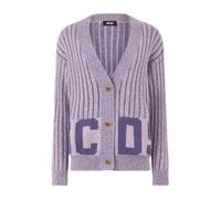 GCDS - Intarsia Strick-Logo-Cardigan - - Knitwear - Damen - Lila - S