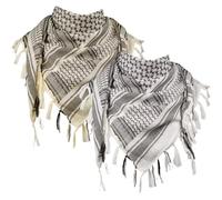 Gcroet 2 Stück Shemagh-Schal für Herren, 109, 2 x 109, cm, Shemagh-Schal aus Baumwolle mit Jacquard-Webung und dekorativen Quasten, vielseitig einsetzbar für Hals- und Kopfschutz..