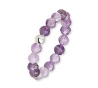 GD GOOD.designs Anti Stress Ring aus Amethyst Naturstein Perlen für Damen | Elastische Anxiety Rings | Fidget Ringe | Ringgröße 52-60