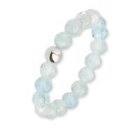 GD GOOD.designs Anti Stress Ring aus Aquamarin Naturstein Perlen für Damen | Elastische Anxiety Rings - Fidget Ringe | Ringgröße 52-60
