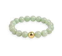 GD GOOD.designs Anti Stress Ring aus Naturstein Perlen | Elastische Jade Perlenringe Damen mit 18K vergoldeter S925 Perle | Wasserfeste Anxiety Rings - Ringgröße 54-60