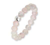 GD GOOD.designs Anti Stress Ring aus Rosenquarz Naturstein Perlen für Damen - Elastische Anxiety Rings | Fidget Ringe | Ringgröße 52-60