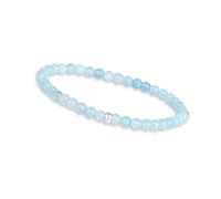 GD GOOD.designs Aquamarin Perlenarmband Damen mit 4 mm Naturstein Perlen | 925 Silber Perle | Edelstein Armband | Kugelarmband