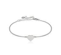 GD GOOD.designs Armband Herz Silber für Damen | Verstellbare 15,5-20,5 cm Herzchen Armkette | Versilbertes Heart Freundschaftsarmband