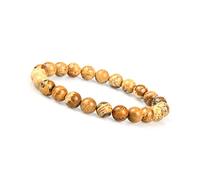GD GOOD.designs Chakra Perlenarmband aus 8 mm Meeressediment Jaspis Natursteinen (beige) beigefarben sandfarben Chakraarmband Frauenarmand Herrenarmband beigesarmband armbandbeige Yogaarmband
