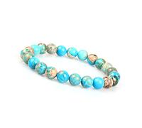 GD GOOD.designs Chakra Perlenarmband aus 8 mm Meeressediment Jaspis Natursteinen (türkis) türkisfarben Chakraarmband Frauenarmand Herrenarmband türkisesarmband armbandtürkis