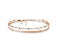 Gd. GOOD.designs EST. 2015 Fußkettchen für Damen I Mehrreihige Fußkette - Verstellbar I Schlangenkette Fußschmuck in Gold - Silber - Rosegold - Schwarz I Wasserfest