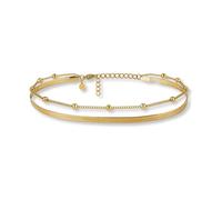 Gd. GOOD.designs EST. 2015 Fußkettchen für Damen I Mehrreihige Fußkette - Verstellbar I Schlangenkette Fußschmuck in Gold - Silber - Rosegold - Schwarz I Wasserfest