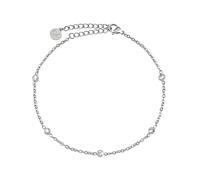 Gd. GOOD.designs EST. 2015 Zirkonia Fußkette für Damen wasserfest I Fußkettchen verstellbar (22-27cm) aus Edelstahl in 18K Gold und Silber I Frauen Fußschmuck mit funkelnden Dots