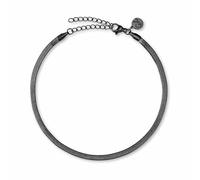 GD GOOD.designs Fußkettchen für Damen - Flache Schlangenkette (3mm) in Schwarz | Wasserfest & Verstellbar (22-27cm) - Schwarze Fußkette aus 316L Edelstahl