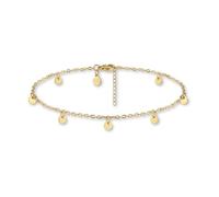 GD GOOD.designs Fußkettchen für Damen in Gold I 18K Vergoldete, wasserfeste Plättchen Fußkette verstellbar (22-27cm) aus Edelstahl I Goldener Frauen Fußschmuck mit Coins