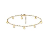 GD GOOD.designs Fußkettchen für Damen in Gold, Rosegold, Silber oder Schwarz I Wasserfeste Plättchen Fußkette verstellbar (22-27cm) aus Edelstahl I Frauen Fußschmuck mit Coins