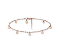 GD GOOD.designs Fußkettchen für Damen in Rosé I 18K Vergoldete, wasserfeste Plättchen Fußkette verstellbar (22-27cm) aus Edelstahl I Frauen Fußschmuck Rosegold mit Coins