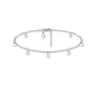 GD GOOD.designs Fußkettchen für Damen in Silber I Wasserfeste Plättchen Fußkette verstellbar (22-27cm) aus Edelstahl I Silberner Frauen Fußschmuck mit Coins