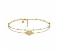GD GOOD.designs Fußkettchen für Damen mit Herz | Mehrreihige goldene Infinity Fusskette - Wasserfest & Verstellbar (22-27 cm) | 316L Edelstahl Fußschmuck in 18K Gold