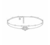 GD GOOD.designs Fußkettchen für Damen mit Herz | Mehrreihige silberne Infinity Fusskette - Wasserfest & Verstellbar (22-27 cm) | 316L Edelstahl Fußschmuck in Silber