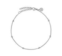GD GOOD.designs Fußkettchen für Damen Silber - Wasserfest - Fußkette mit kleinen Perlen Dots - Frauen Edelstahl Fußschmuck