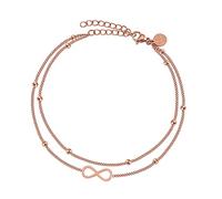 GD GOOD.designs Fußkettchen mit Unendlichkeitszeichen (Roségold) I Wasserfeste Infinity Fußkette mit 18 Karat Vergoldung I Damen Fußschmuck vergoldet