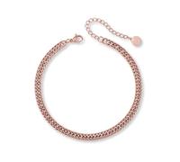 GD GOOD.designs Fußkettchen Panzer für Damen in Rosegold - Wasserfeste Fußkette verstellbar (22-27cm) I Rosegoldener Edelstahl Fußschmuck für Frauen