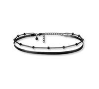 GD GOOD.designs Fußkettchen Schwarz für Damen I Mehrreihige Fußkette - Verstellbar I Schwarze Schlangenkette Fußschmuck I Wasserfest