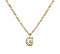 GD GOOD.designs Kette Buchstabe G Gold für Damen | 18K vergoldete Halskette mit Zirkonia Initialien | Goldene 316L Edelstahl Buchstabenkette
