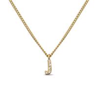 GD GOOD.designs Kette Buchstabe J Gold für Damen | 18K vergoldete Halskette mit Zirkonia Initialien | Goldene 316L Edelstahl Buchstabenkette