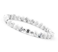 GD GOOD.designs Pärchen Armband mit Buchstaben B | Partnerarmband aus Howlith Perlen (Buchstabe B)