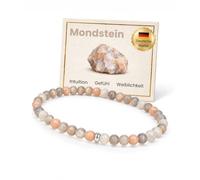 GD GOOD.designs Perlenarmband Damen - 4mm Naturstein Edelstein Armband mit 925 Silber Perle, Kugelarmband, Geschenk für Frauen (Valentinstag, Geburtstag)