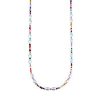 GD GOOD.designs Perlenkette Damen mit Bunten Perlen | Halskette mit Perle (42-47cm) | Hautverträgliche Perlen Kette ohne Anhänger | Bunt und wasserfest